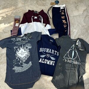 Harry Potter 6 pcs (4 NWT) shirt, pant, socks, tee, 2 night shirts Warner Bros